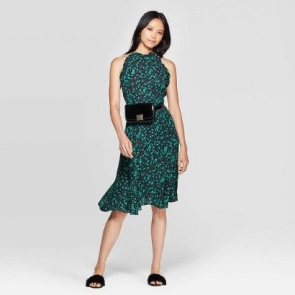 Who What Wear Floral Sleeveless A Line Midi Dress